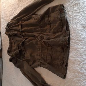 Max Jeans military olive army green utility jacket